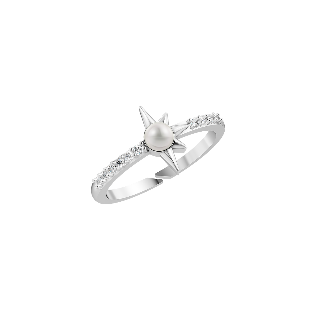Rosewind Pearl & Silver Finger Ring