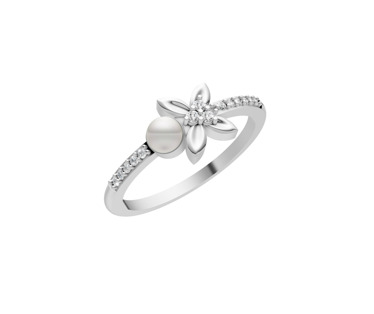 Aurelia Pearl & 92.5 Silver Finger Ring