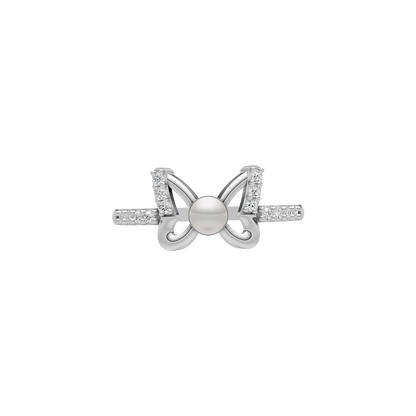 Flutter Pearl &  92.5 Silver Finger Ring