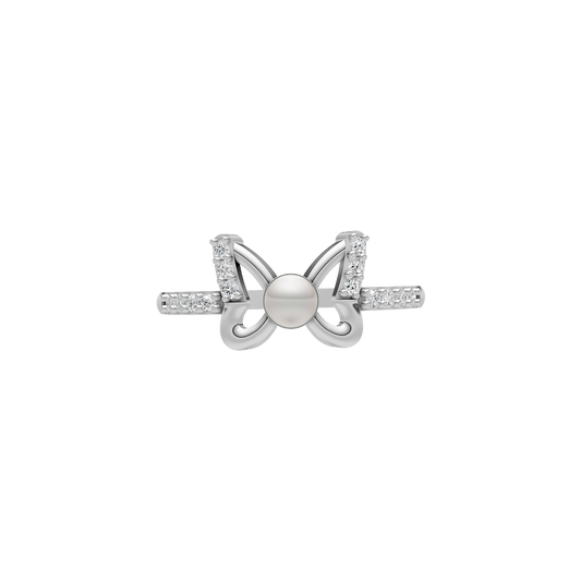 Flutter Pearl &  92.5 Silver Finger Ring