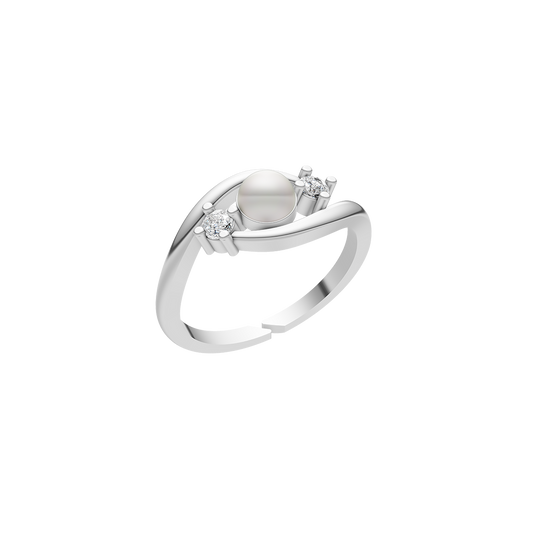 Conflux Pearl & 92.5 Silver Finger Ring
